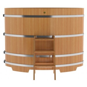 Купель для бани Bentwood овальная, 1,12х1,83х1,4 из лиственницы натуральной премиум