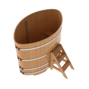 Купель для бани Bentwood овальная, 1,12х1,83х1,4 из лиственницы натуральной премиум