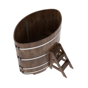 Купель для бани Bentwood овальная, 1,12х1,83х1,4 из сращенных ламелей лиственницы мореной