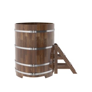 Купель для бани Bentwood овальная, 1,12х1,83х1,4 из сращенных ламелей лиственницы мореной