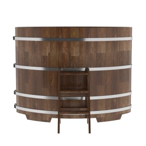 Купель для бани Bentwood овальная, 1,12х1,83х1,4 из сращенных ламелей лиственницы мореной