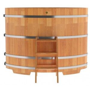 Купель для бани Bentwood овальная, 1,12х1,83х1,4 из сращенных ламелей лиственницы натуральной