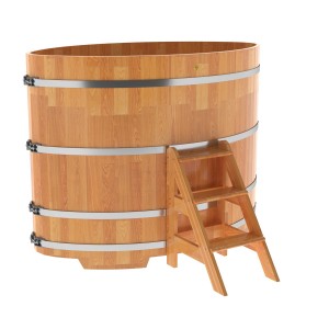 Купель для бани Bentwood овальная, 1,12х1,83х1,4 из сращенных ламелей лиственницы натуральной