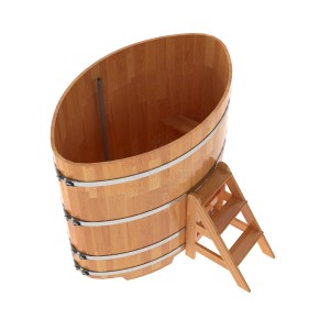 Купель для бани Bentwood овальная, 1,12х1,83х1,4 из сращенных ламелей лиственницы натуральной