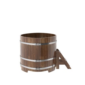 Купель для бани Bentwood овальная, 1,12х1,83х1,1 из сращенных ламелей лиственницы мореной