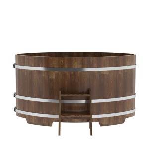 Купель для бани Bentwood овальная, 1,12х1,83х1,1 из сращенных ламелей лиственницы мореной