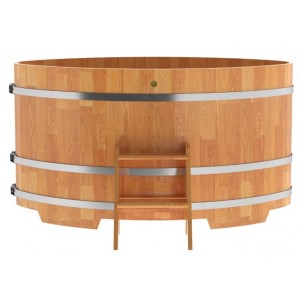 Купель для бани Bentwood овальная, 1,12х1,83х1,1 из сращенных ламелей лиственницы натуральной