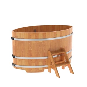 Купель для бани Bentwood овальная, 1,12х1,83х1,1 из сращенных ламелей лиственницы натуральной