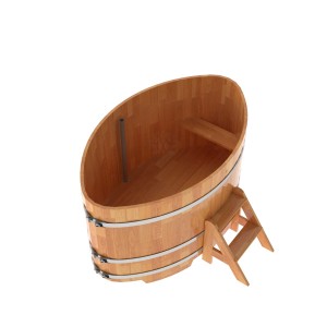 Купель для бани Bentwood овальная, 1,12х1,83х1,1 из сращенных ламелей лиственницы натуральной