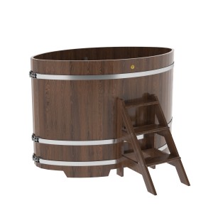 Купель для бани Bentwood овальная, 1,08х1,75х1,0 м из дуба мореного