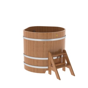 Купель для бани Bentwood угловая, 1,03х1,03х1 м из дуба натурального