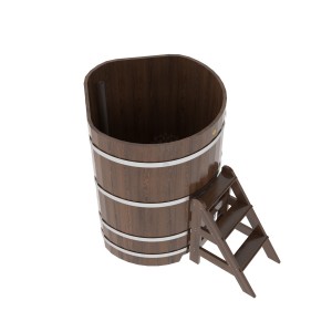 Купель для бани Bentwood угловая, 1,03х1,03х1,4 м из дуба мореного
