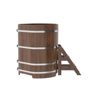 Купель для бани Bentwood угловая, 1,03х1,03х1,4 м из дуба мореного