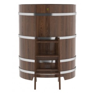 Купель для бани Bentwood угловая, 1,03х1,03х1,4 м из дуба мореного