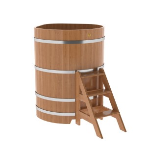 Купель для бани Bentwood угловая, 1,03х1,03х1,4 м из дуба натурального