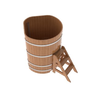 Купель для бани Bentwood угловая, 1,03х1,03х1,4 м из дуба натурального