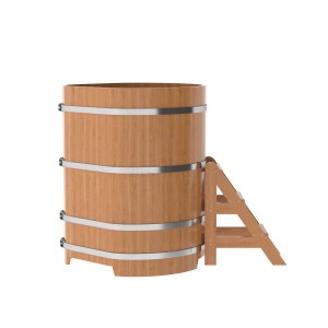 Купель для бани Bentwood угловая, 1,03х1,03х1,4 м из дуба натурального
