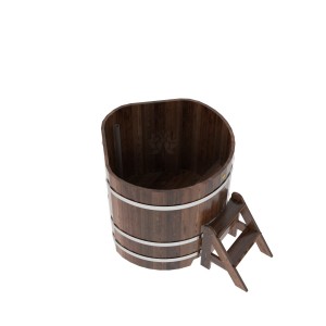 Купель для бани Bentwood угловая, 1,03х1,03х1 м из лиственницы мореной премиум