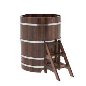 Купель для бани Bentwood угловая, 1,03х1,03х1,4 м из лиственницы мореной премиум