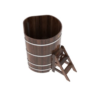 Купель для бани Bentwood угловая, 1,03х1,03х1,4 м из лиственницы мореной премиум