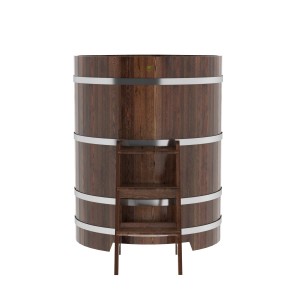 Купель для бани Bentwood угловая, 1,03х1,03х1,4 м из лиственницы мореной премиум
