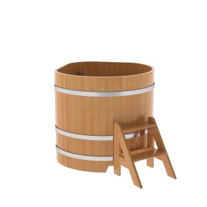 Купель для бани Bentwood угловая, 1,03х1,03х1,2 м из лиственницы натуральной премиум