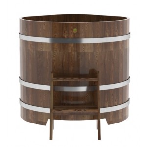 Купель для бани Bentwood угловая, 1,03х1,03х1.1 м из сращенных ламелей мореной лиственницы