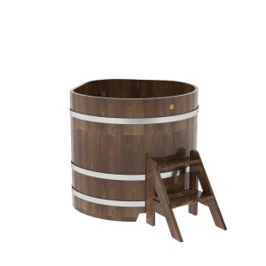 Купель для бани Bentwood угловая, 1,03х1,03х1.1 м из сращенных ламелей мореной лиственницы