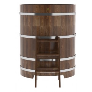 Купель для бани Bentwood угловая, 1,03х1,03х1.4 м из сращенных ламелей мореной лиственницы