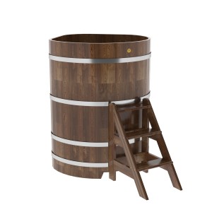 Купель для бани Bentwood угловая, 1,03х1,03х1.4 м из сращенных ламелей мореной лиственницы