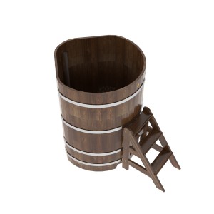 Купель для бани Bentwood угловая, 1,03х1,03х1.4 м из сращенных ламелей мореной лиственницы