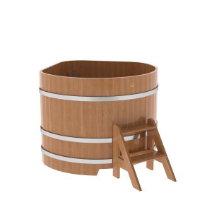 Купель для бани Bentwood угловая, 1,19х1,19х1 м из дуба натурального