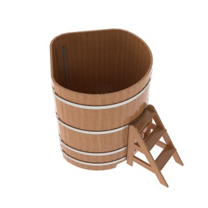Купель для бани Bentwood угловая, 1,19х1,19х1,4 м из дуба натурального