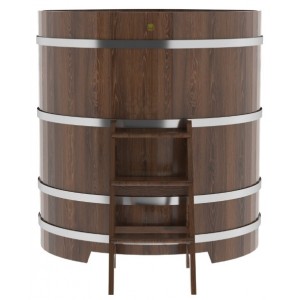 Купель для бани Bentwood угловая, 1,19х1,19х1,4 м из дуба мореного