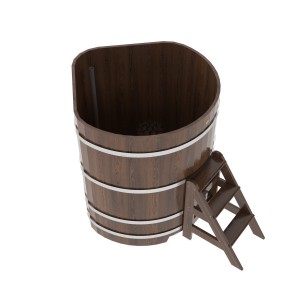 Купель для бани Bentwood угловая, 1,19х1,19х1,4 м из дуба мореного