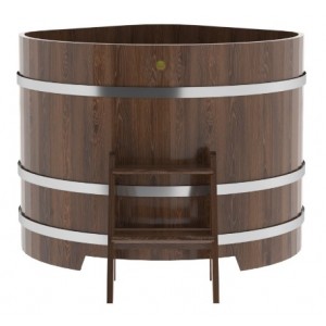 Купель для бани Bentwood угловая, 1,19х1,19х1,2 м из дуба мореного