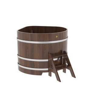 Купель для бани Bentwood угловая, 1,19х1,19х1.1 м из дуба мореного