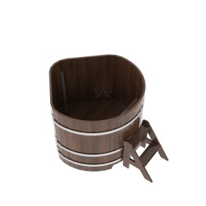 Купель для бани Bentwood угловая, 1,19х1,19х1,2 м из дуба мореного