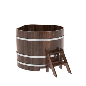 Купель для бани Bentwood угловая, 1,19х1,19х1.1 м из лиственницы мореной премиум