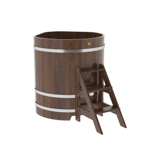 Купель для бани Bentwood угловая, 1,03х1,03х1.1 м из дуба мореного