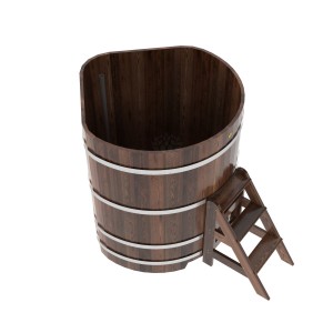 Купель для бани Bentwood угловая, 1,19х1,19х1,4 м из лиственницы мореной премиум