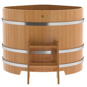 Купель для бани Bentwood угловая, 1,19х1,19х1.1 м из лиственницы натуральной премиум