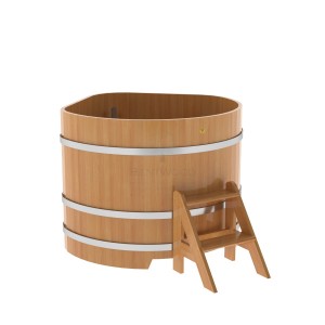 Купель для бани Bentwood угловая, 1,19х1,19х1.1 м из лиственницы натуральной премиум