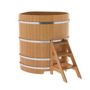 Купель для бани Bentwood угловая, 1,19х1,19х1,4 м из лиственницы натуральной премиум