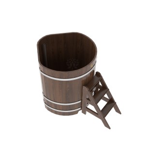Купель для бани Bentwood угловая, 1,03х1,03х1.1 м из дуба мореного