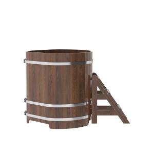Купель для бани Bentwood угловая, 1,03х1,03х1.1 м из дуба мореного