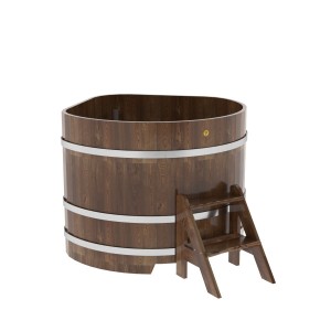 Купель для бани Bentwood угловая, 1,19х1,19х1.2 м из сращенных ламелей мореной лиственницы