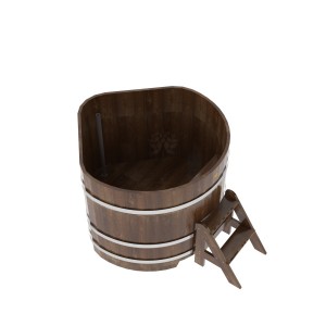 Купель для бани Bentwood угловая, 1,19х1,19х1.2 м из сращенных ламелей мореной лиственницы