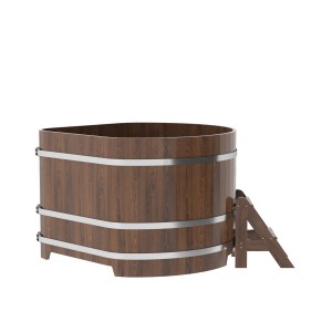 Купель для бани Bentwood угловая, 1,37х1,37х1.1 м из дуба мореного