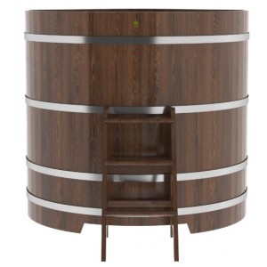 Купель для бани Bentwood угловая, 1,37х1,37х1,4 м из дуба мореного